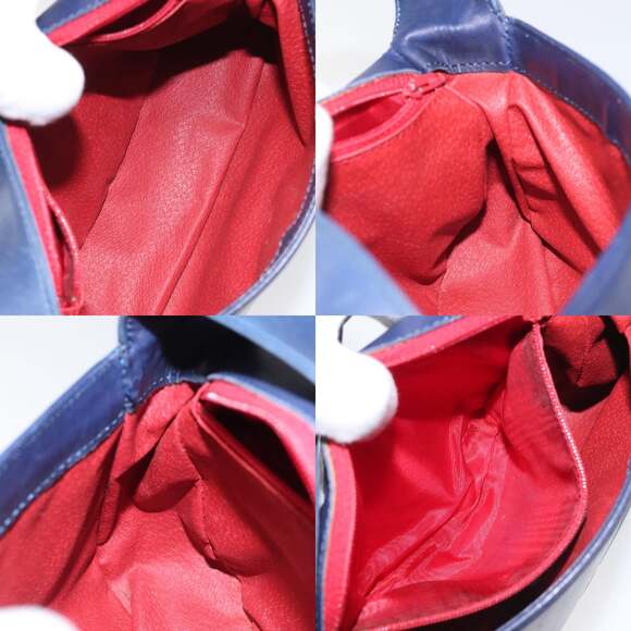 CELINE Shoulder Bag Leather Blue - Picture 12 of 13